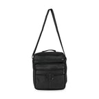 Leather Croc Emobossed Crossbody Bag (Size 23x10x28 cm) - Black & Black