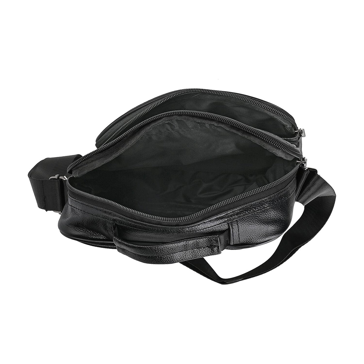 Leather Croc Emobossed Crossbody Bag (Size 23x10x28 cm) - Black &amp; Black 7702860 4