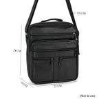 Leather Croc Emobossed Crossbody Bag (Size 23x10x28 cm) - Black & Black