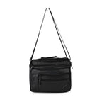 Leather Croc Emobossed Crossbody Bag (Size 23x10x28 cm) - Black & Black