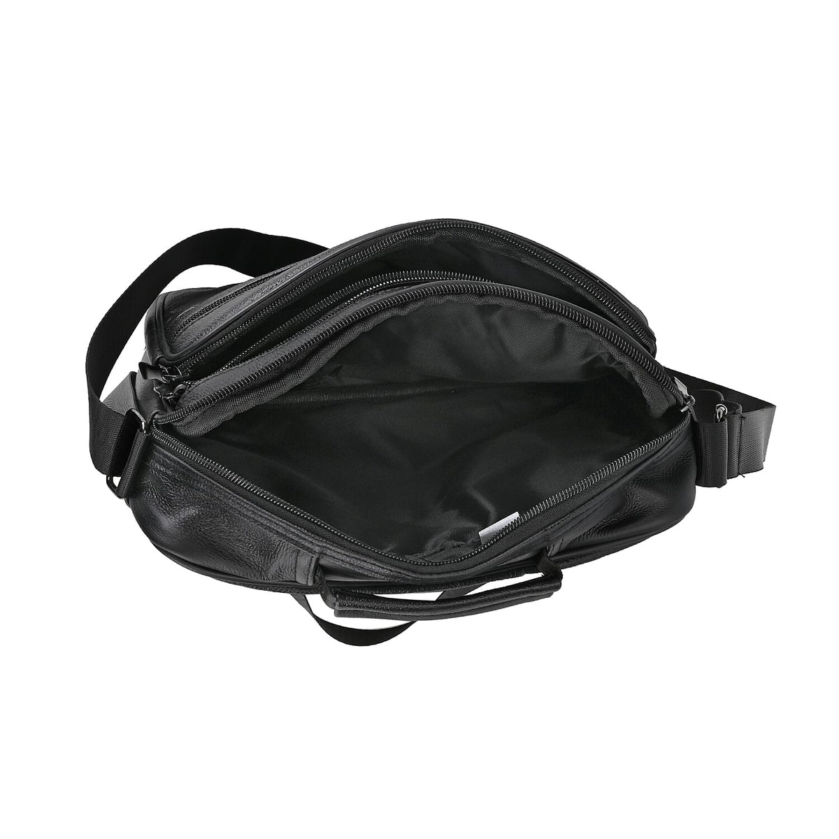 Leather Croc Emobossed Crossbody Bag (Size 23x10x28 cm) - Black &amp; Black 7702873 4