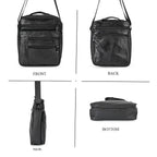 Genuine leather Convertible Flap Crossbody Bag (Size 23x10x28 cm) - Black