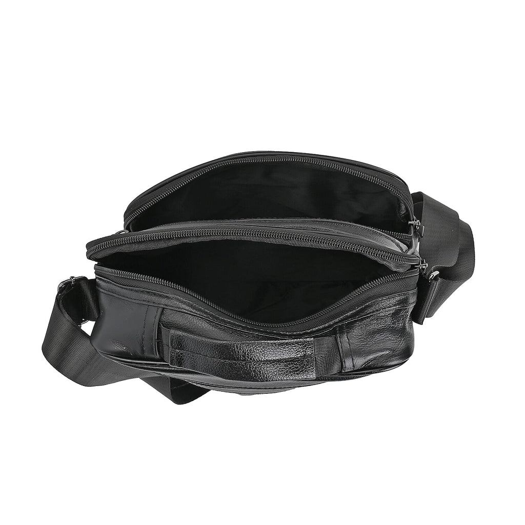 Genuine leather Convertible Flap Crossbody Bag (Size 23x10x28 cm) - Black