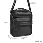 Genuine leather Convertible Flap Crossbody Bag (Size 23x10x28 cm) - Black