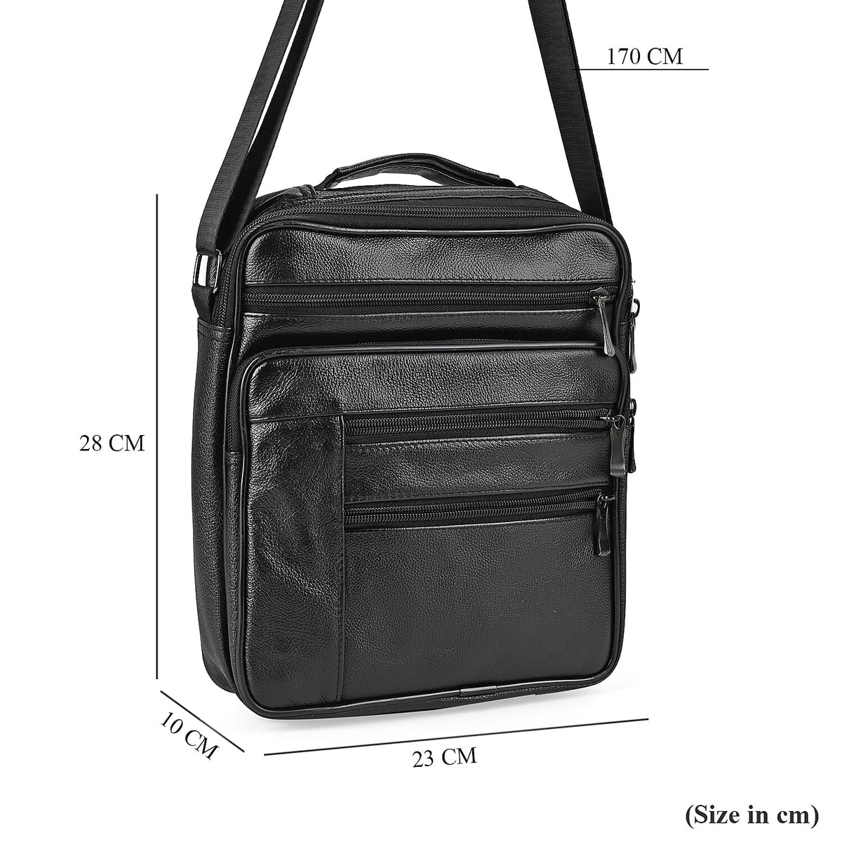 Genuine leather Convertible Flap Crossbody Bag (Size 23x10x28 cm) - Black 7702881 7