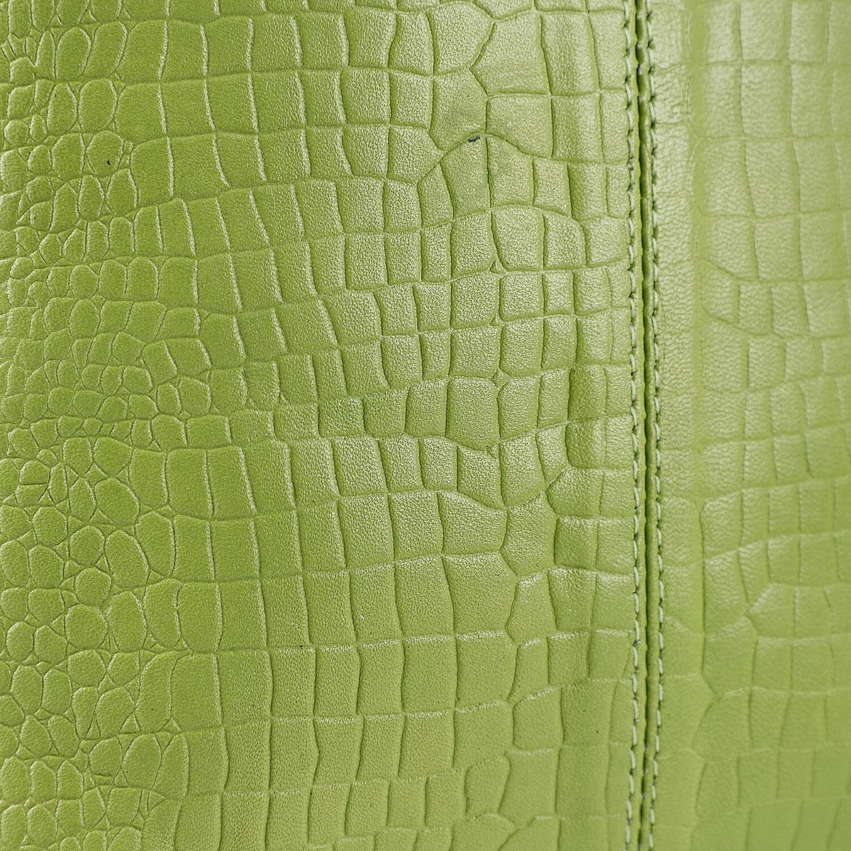 100% Genuine Leather Croco Embossed Crossbody Bag With Shoulder Strap - Green V32637488 8