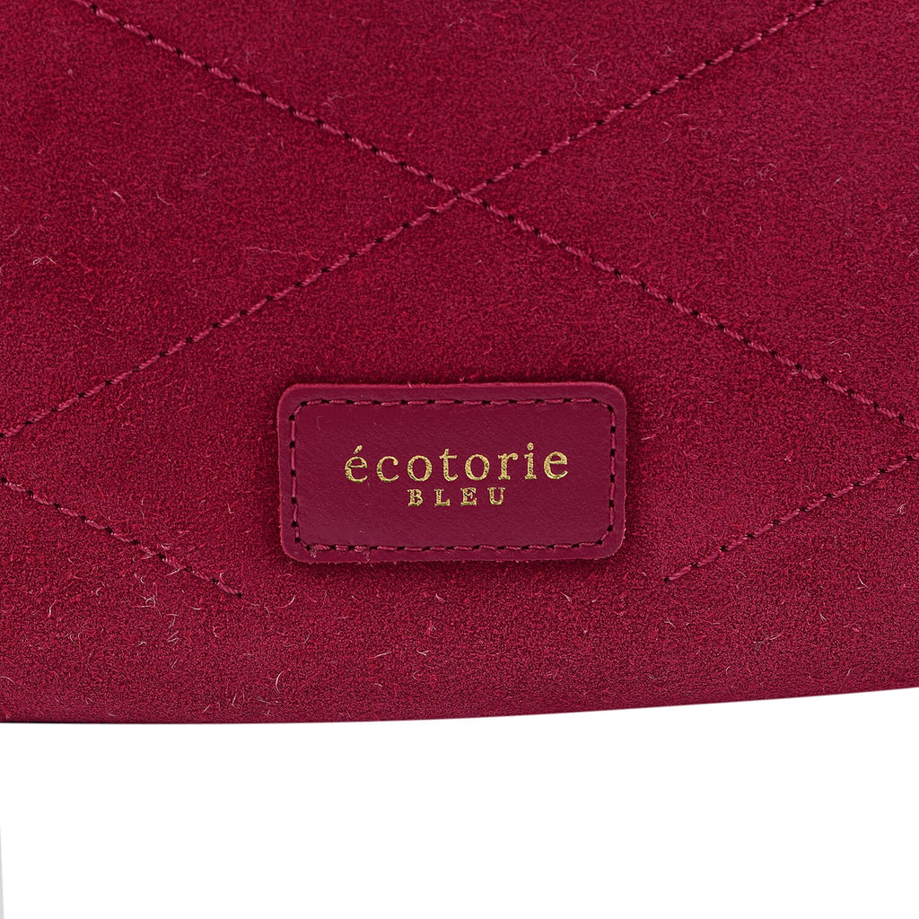 Closeout - Ecotorie Genuine Leather Leopard Printed Crossbody Bag With Chain Shoulder Strap - Fuschia