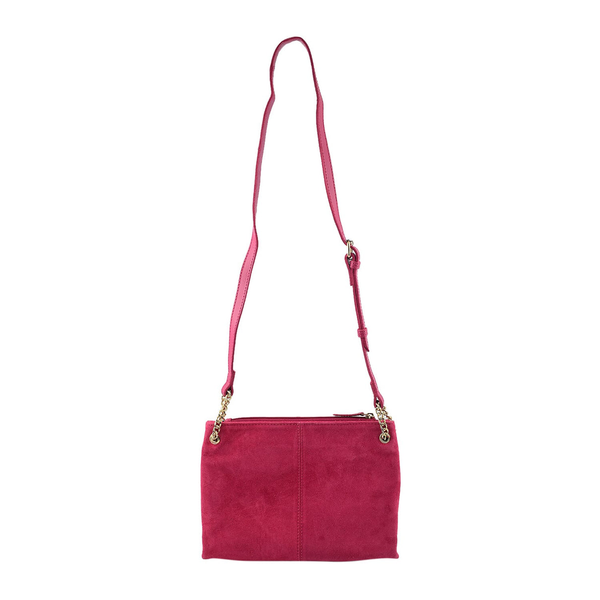 Closeout - Ecotorie Genuine Leather Leopard Printed Crossbody Bag With Chain Shoulder Strap - Fuchsia 7626128 5