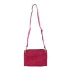 Closeout - Ecotorie Genuine Leather Leopard Printed Crossbody Bag With Chain Shoulder Strap - Fuschia