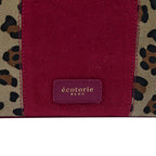Ecotorie Genuine Leather Leopard Printed Crossbody Bag With Shoulder Strap - Fuschia