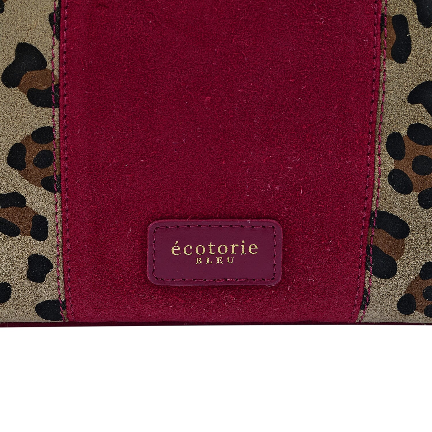 Closeout - Ecotorie Genuine Leather Leopard Printed Crossbody Bag With Shoulder Strap - Fuchsia 7626146 2