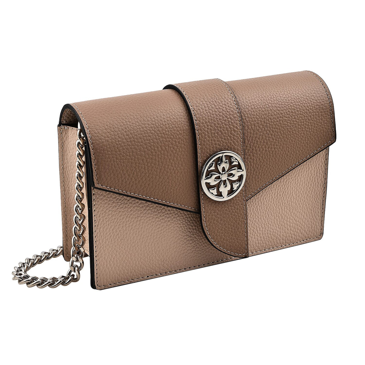 KTD by Kenzo Takada Leather Crossbody Bag with Embossed Monogram - Beige 7514938 0