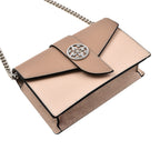 KTD by Kenzo Takada Leather Crossbody Bag with Embossed Monogram - Beige