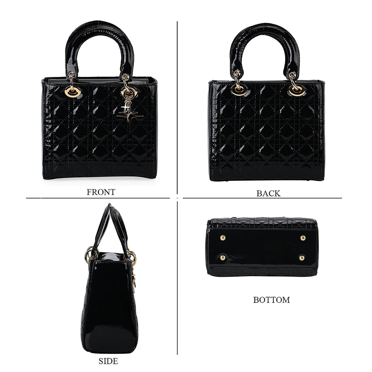 Quilted Lattice Pattern Genuine Leather Crossbody Bag 7890728 6