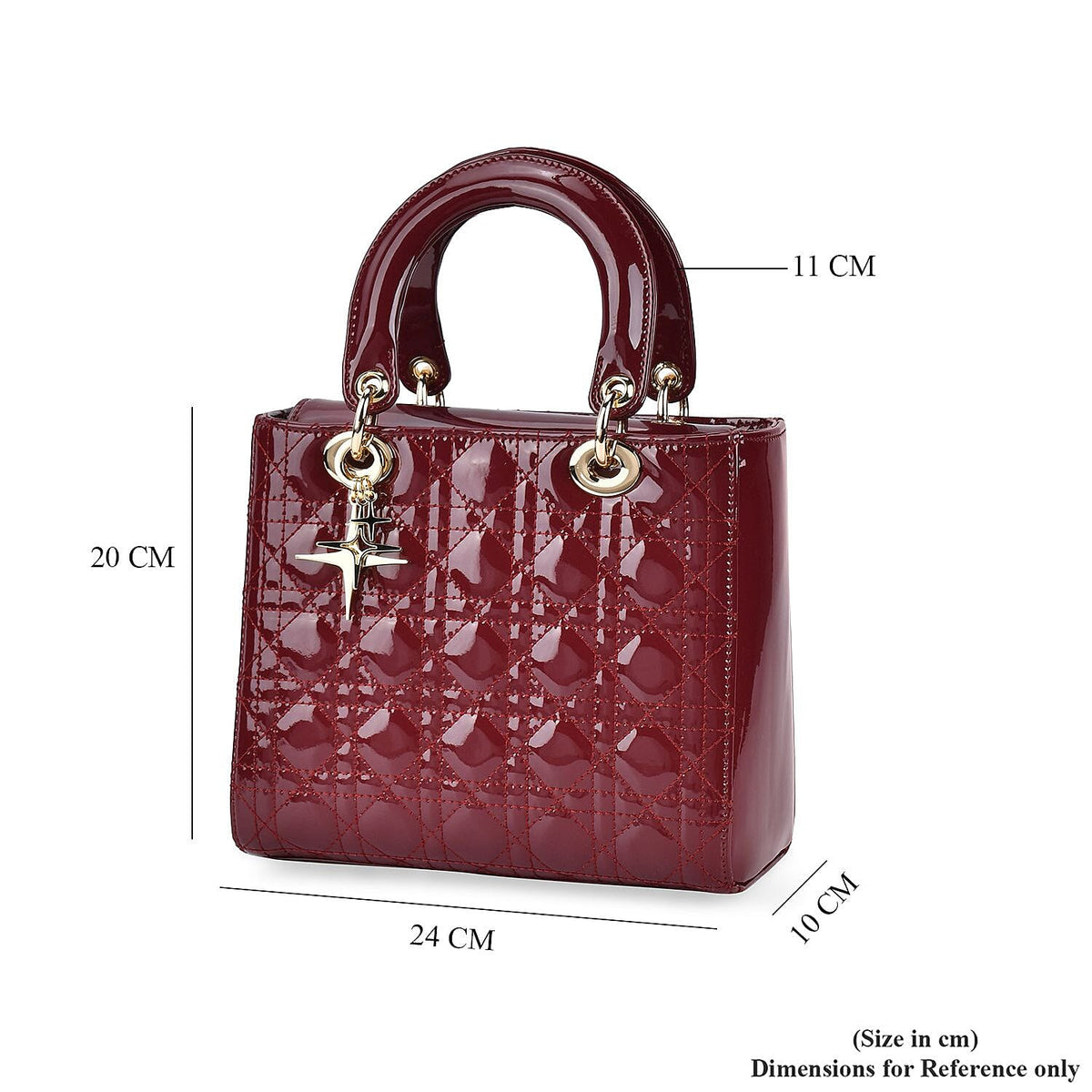 Leather Lattice Crossbody Bag - Burgundy 7676903 7
