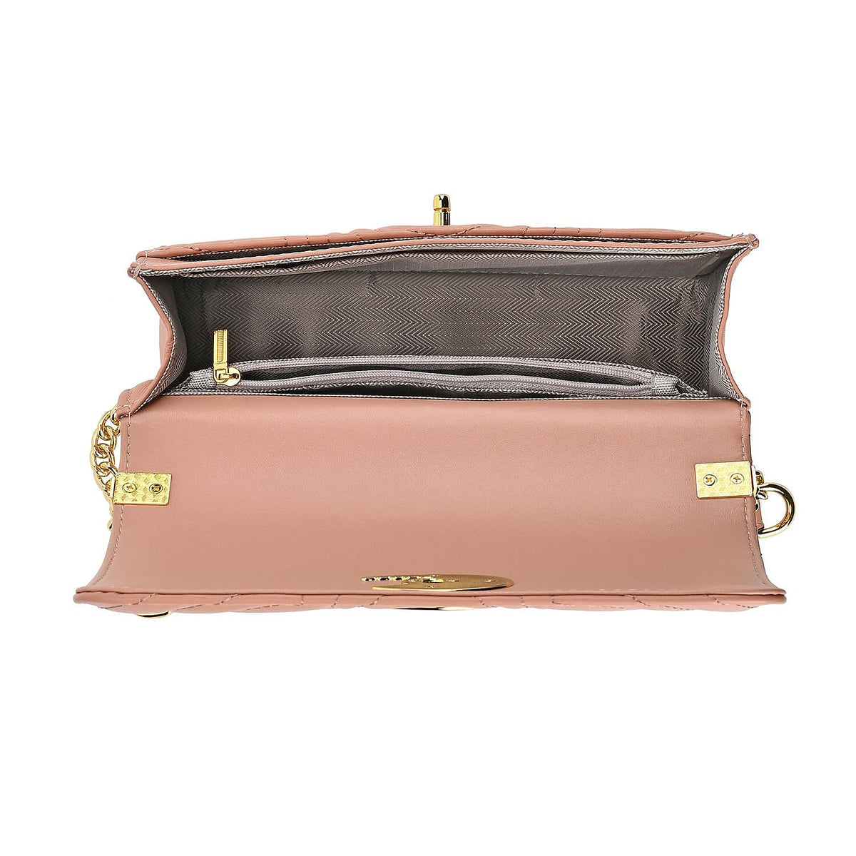 Genuine Leather Clover Pattern Crossbody Bag with Shoulder Strap - Light Pink 7666988 4