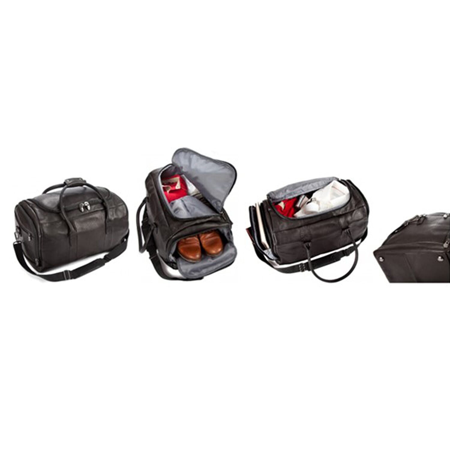 Falcon Colombian Leather Holdall - Black Size- W30 x H30 x L51cm 7988016 3