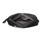 Genuine Leather Patterned Crossbody Bag (Size 22x16x9 cm) - Black