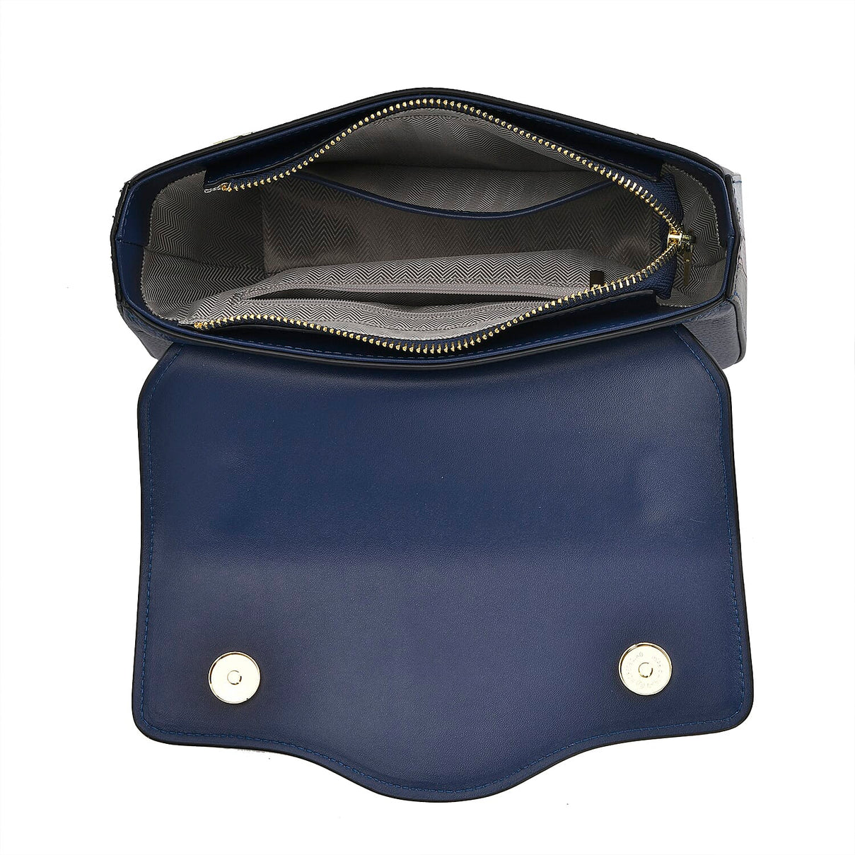 Closeout Deal - 100% Genuine Leather Crossbody Bumblebee Design Bag - Blue 7694866 4