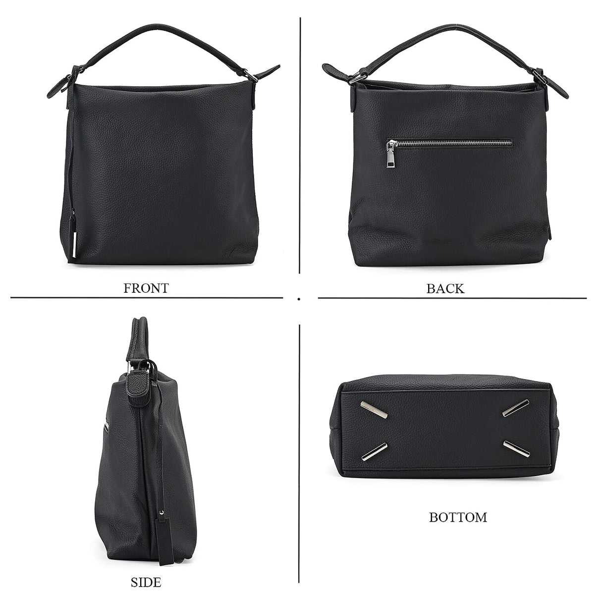 Closeout Deal- 100% Genuine Leather Bag - Black 7990263 11