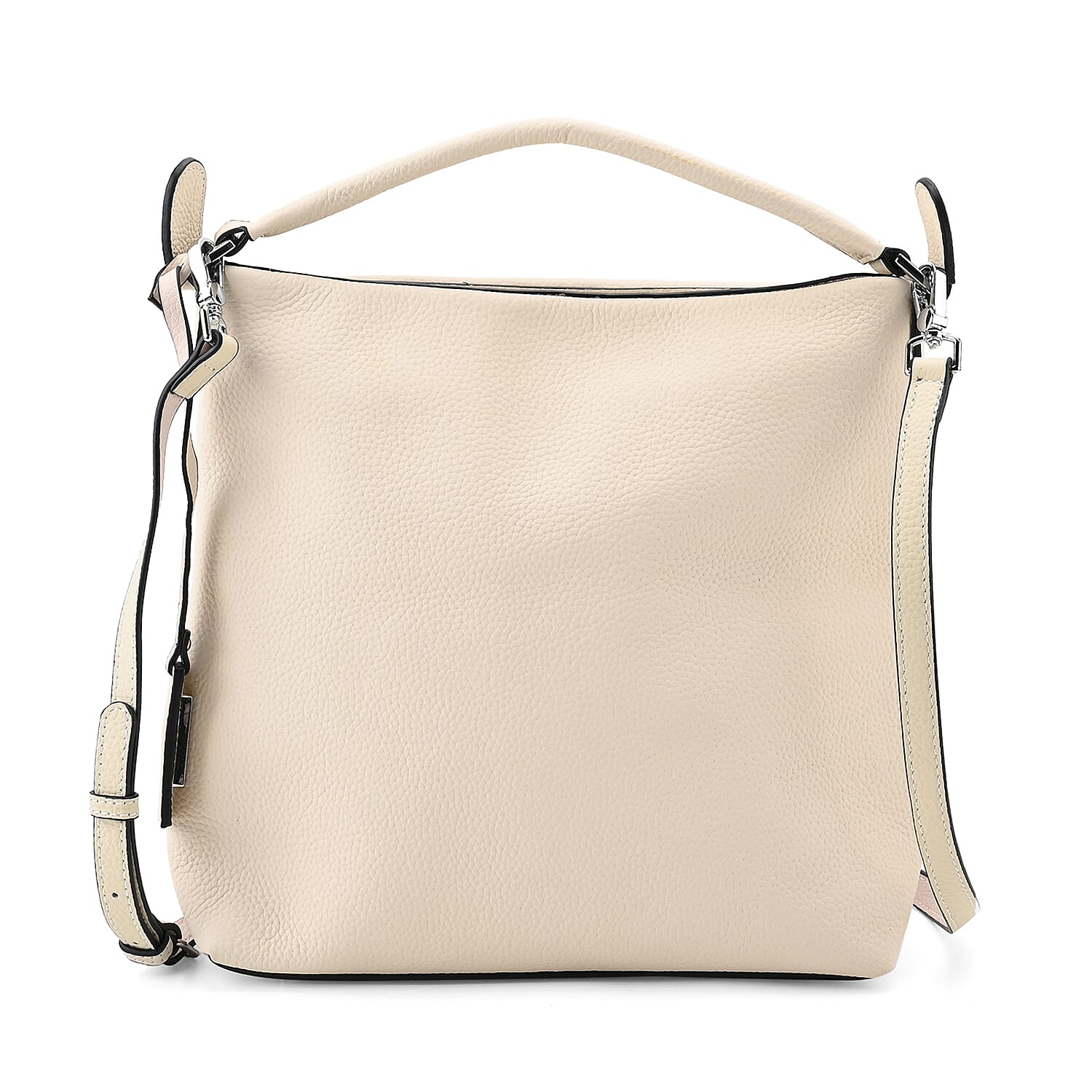 Closeout Deal- 100% Genuine Leather Hobo Bag - Cream 7990259 7