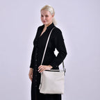 Closeout Deal- 100% Genuine Leather Hobo Bag - Cream