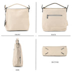 Closeout Deal- 100% Genuine Leather Hobo Bag - Cream