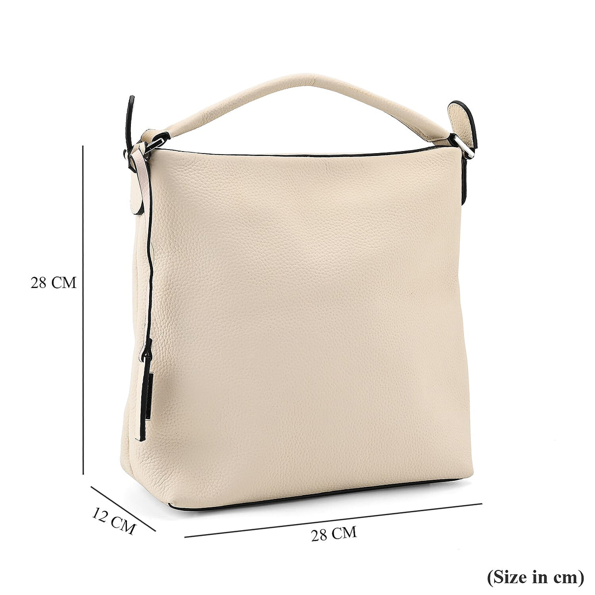 Closeout Deal- 100% Genuine Leather Hobo Bag - Cream 7990259 13