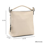 Closeout Deal- 100% Genuine Leather Hobo Bag - Cream