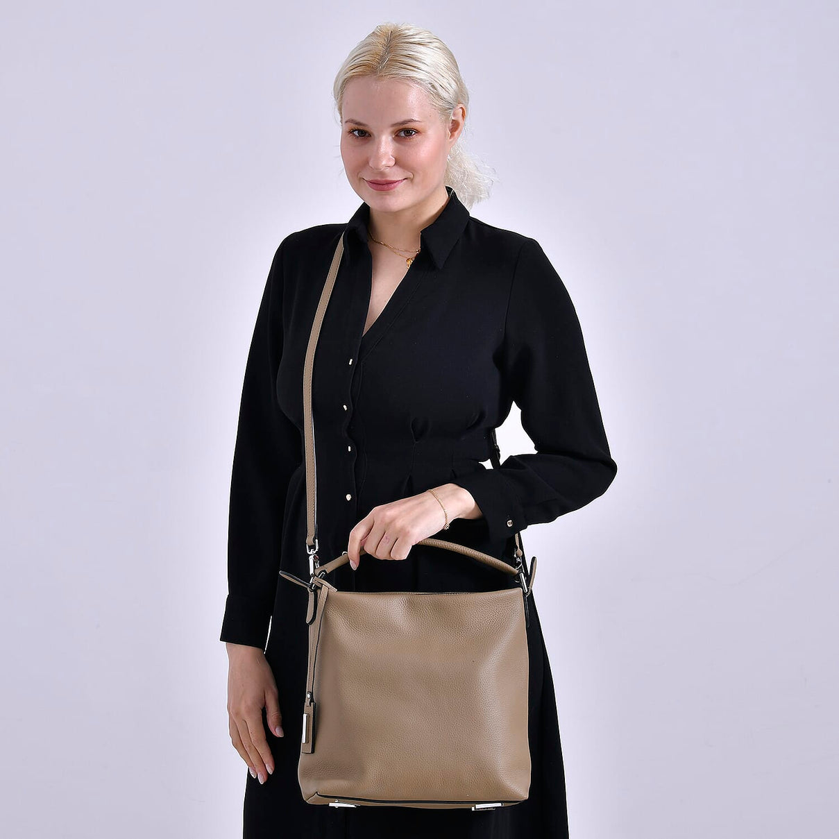 Closeout Deal- 100% Genuine Leather Bag - Khaki 7990260 8