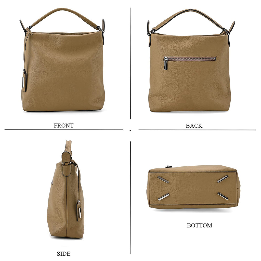 Closeout Deal- 100% Genuine Leather Bag - Khaki