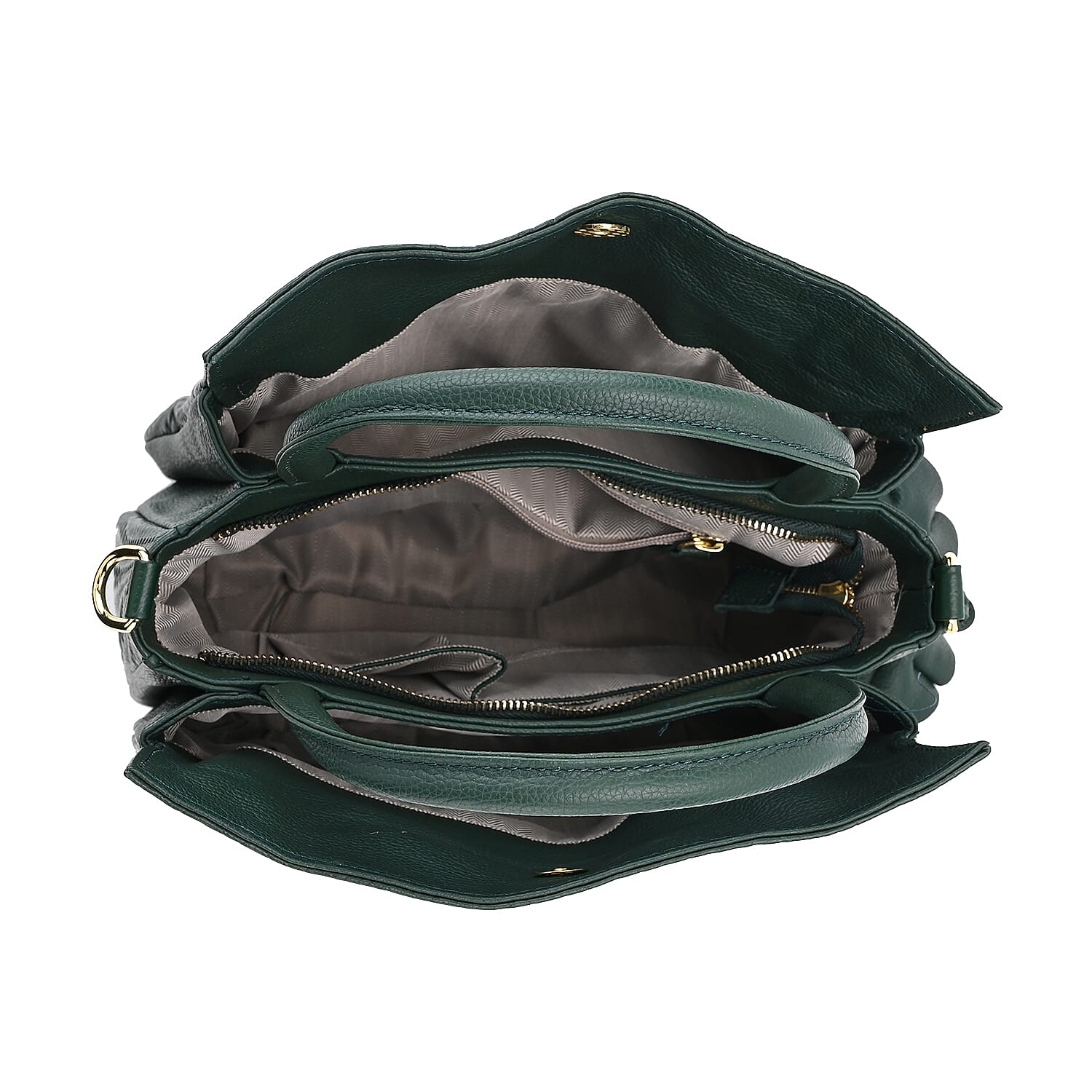 Closeout Deal - 100% Genuine Leather Weave Pattern Crossbody Bag - Green 7990450 5