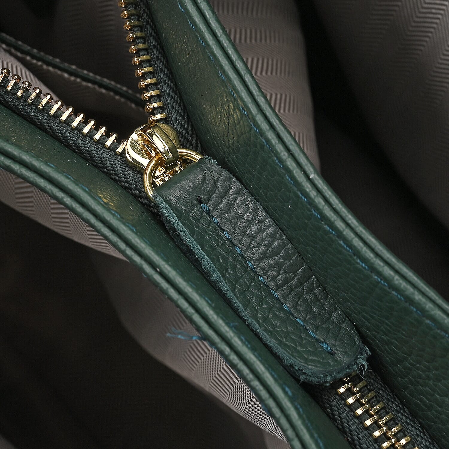 Closeout Deal - 100% Genuine Leather Weave Pattern Crossbody Bag - Green 7990450 6