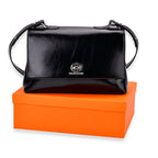 Leather Patterned Crossbody Bag (Size 33x23x12 cm) - Black & Black