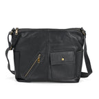 Genuine Leather Sumptuous Crossbody Bag - Black