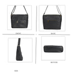 Genuine Leather Sumptuous Crossbody Bag - Black