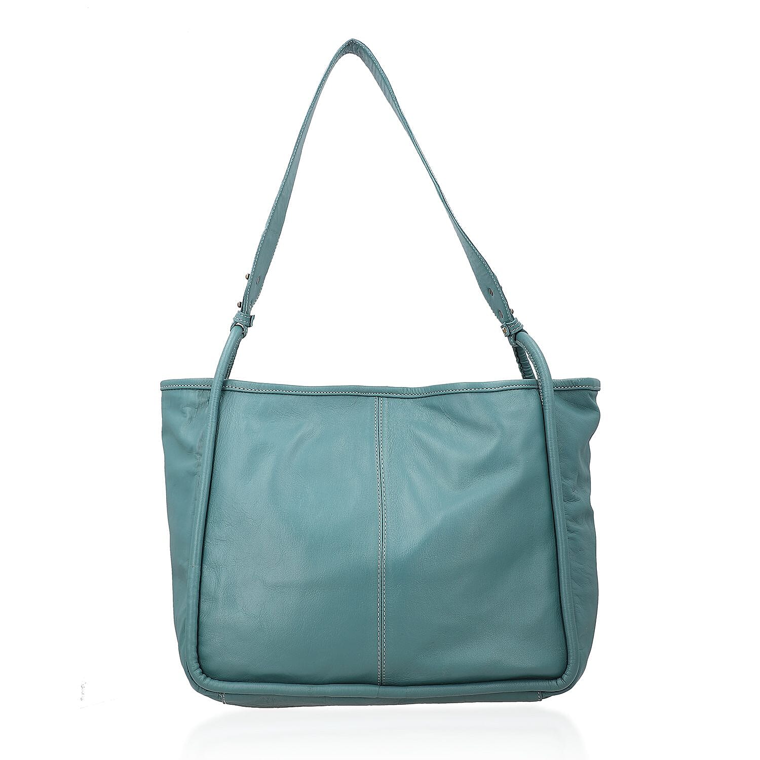 Leather Patterned Shoulder Bag (Size 36x17x30 cm) - Turquoise &amp; Black 7744313 0
