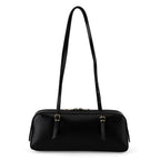 Designer Inspired-Premium 100% Genuine Leather Oblong Bag - Black