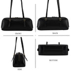 Designer Inspired-Premium 100% Genuine Leather Oblong Bag - Black