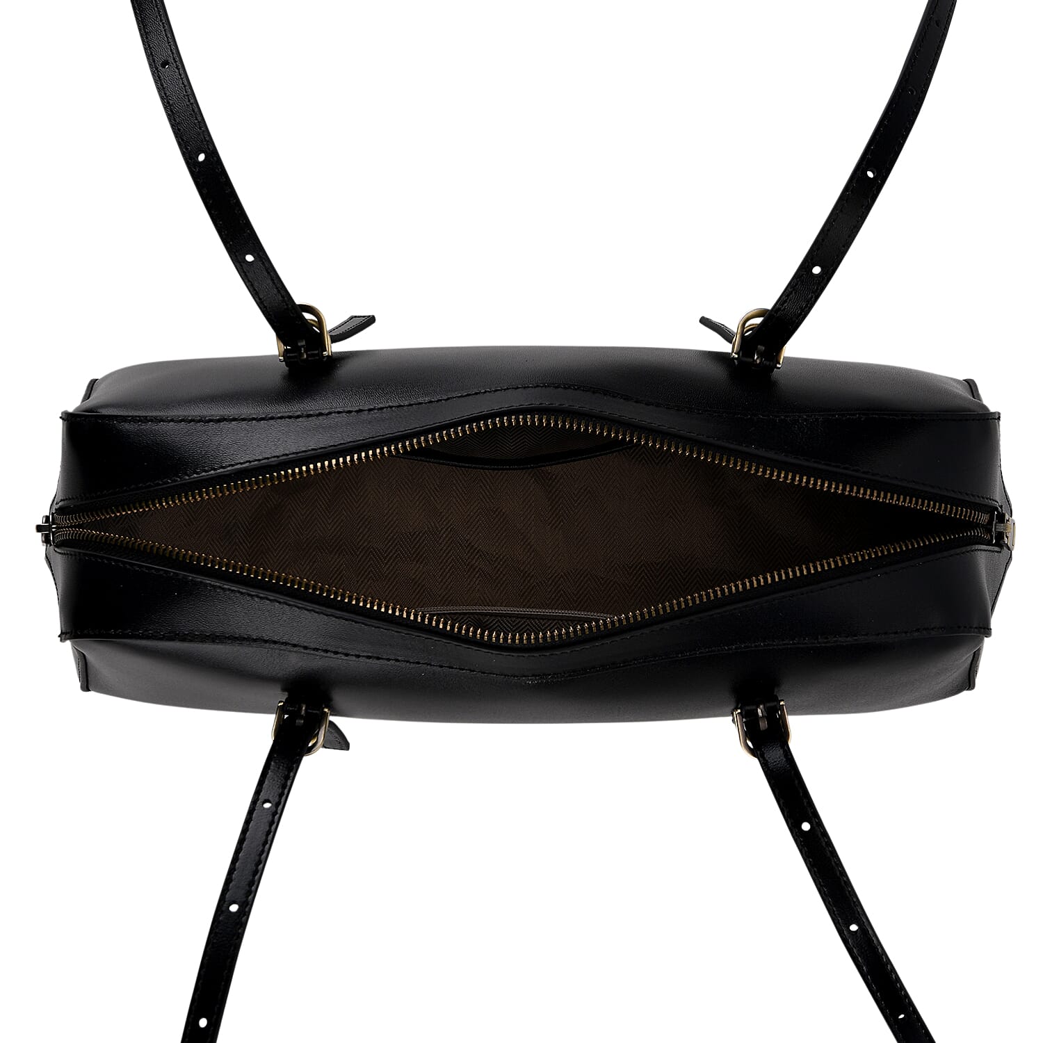 Designer Inspired-Premium 100% Genuine Leather Oblong Bag - Black V32519685 6