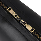 Designer Inspired-Premium 100% Genuine Leather Oblong Bag - Black