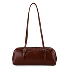 Designer Inspired-Premium 100% Genuine Leather Oblong Bag - Brown