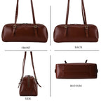 Designer Inspired-Premium 100% Genuine Leather Oblong Bag - Brown
