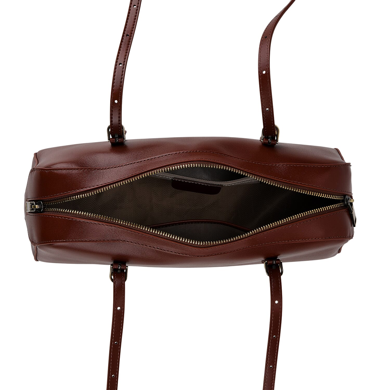 Designer Inspired-Premium 100% Genuine Leather Oblong Bag - Brown 8376922 6