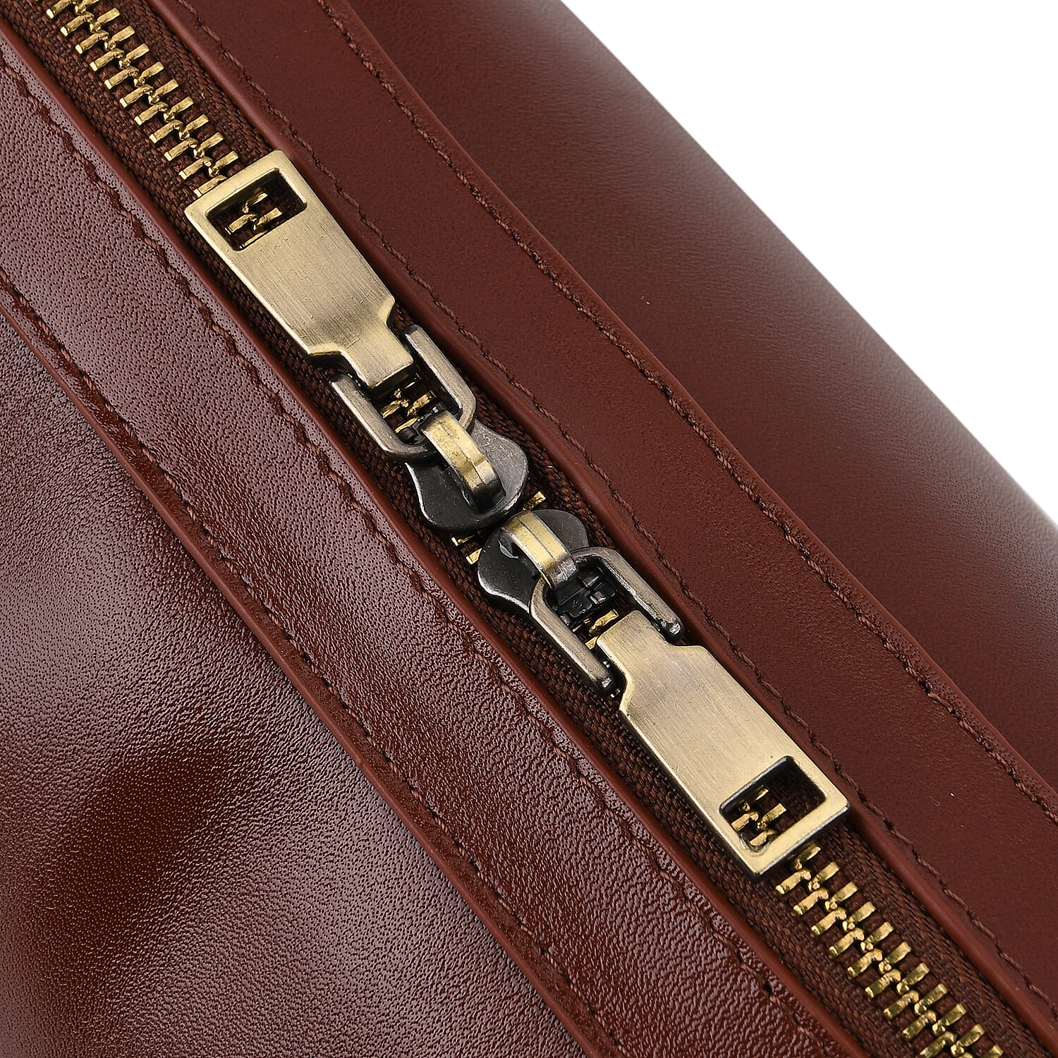 Designer Inspired-Premium 100% Genuine Leather Oblong Bag - Brown 8376922 7