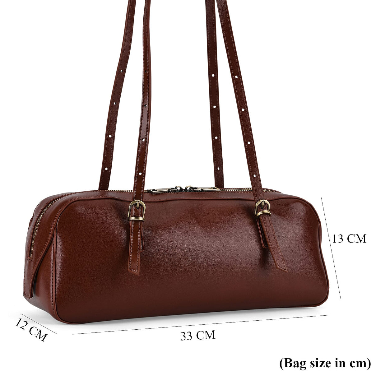 Designer Inspired-Premium 100% Genuine Leather Oblong Bag - Brown 8376922 8