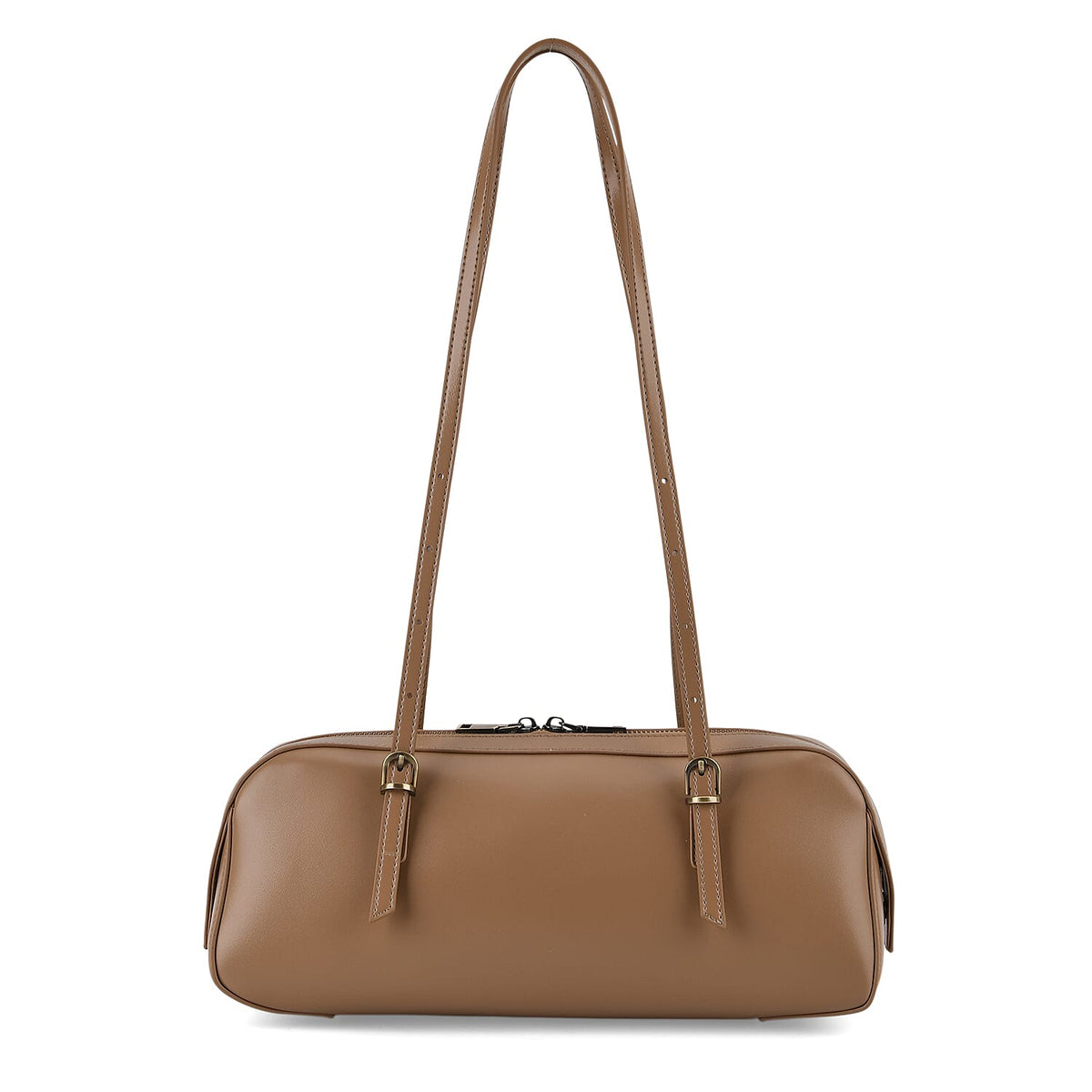 Designer Inspired-Premium 100% Genuine Leather Oblong Bag - Tan V32528531 0