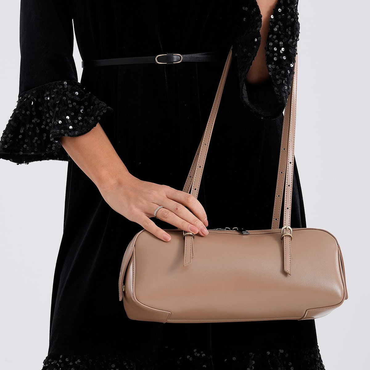 Designer Inspired-Premium 100% Genuine Leather Oblong Bag - Tan V32528531 4