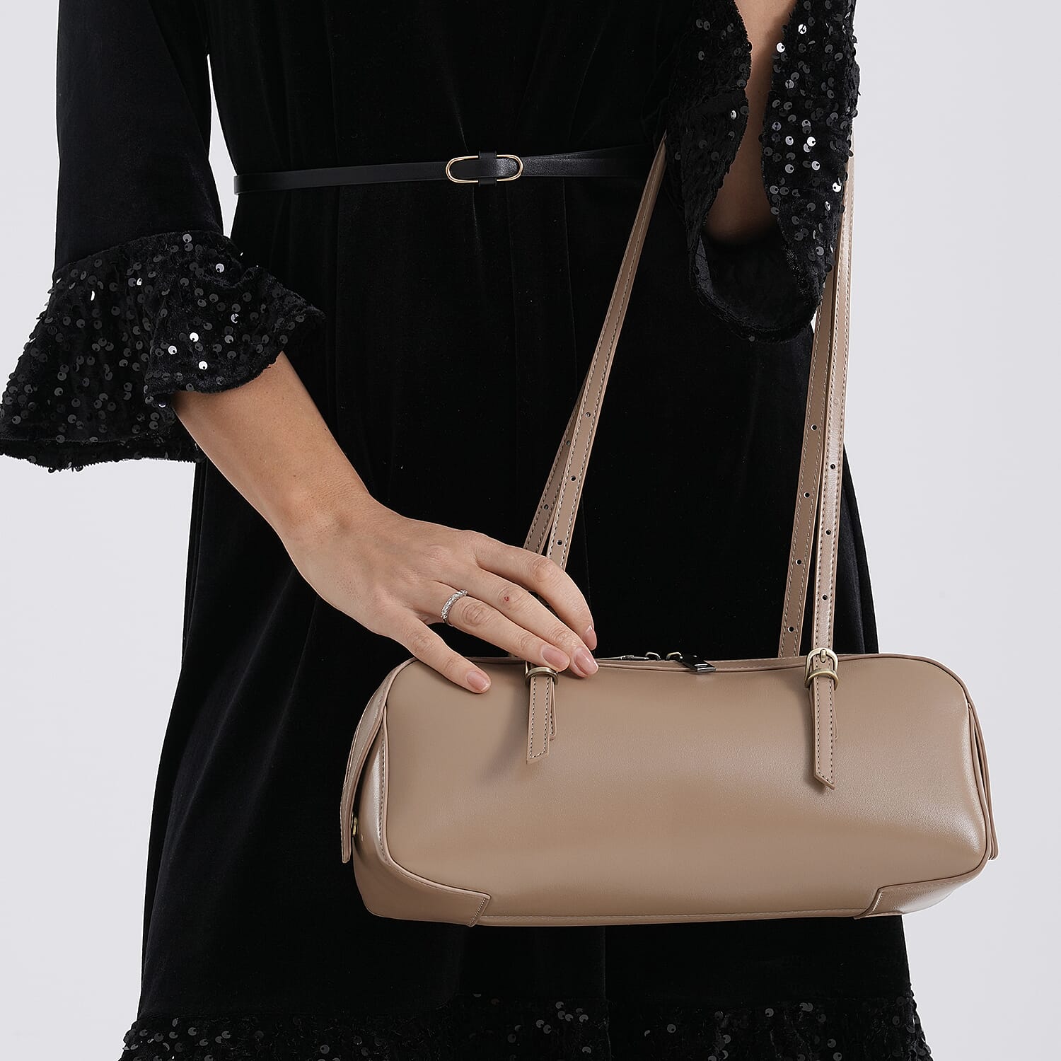 Designer Inspired-Premium 100% Genuine Leather Oblong Bag - Tan V32528531 4