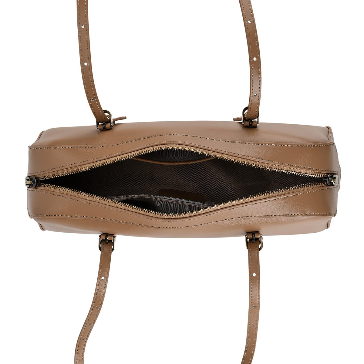 Designer Inspired-Premium 100% Genuine Leather Oblong Bag - Tan V32528531 6